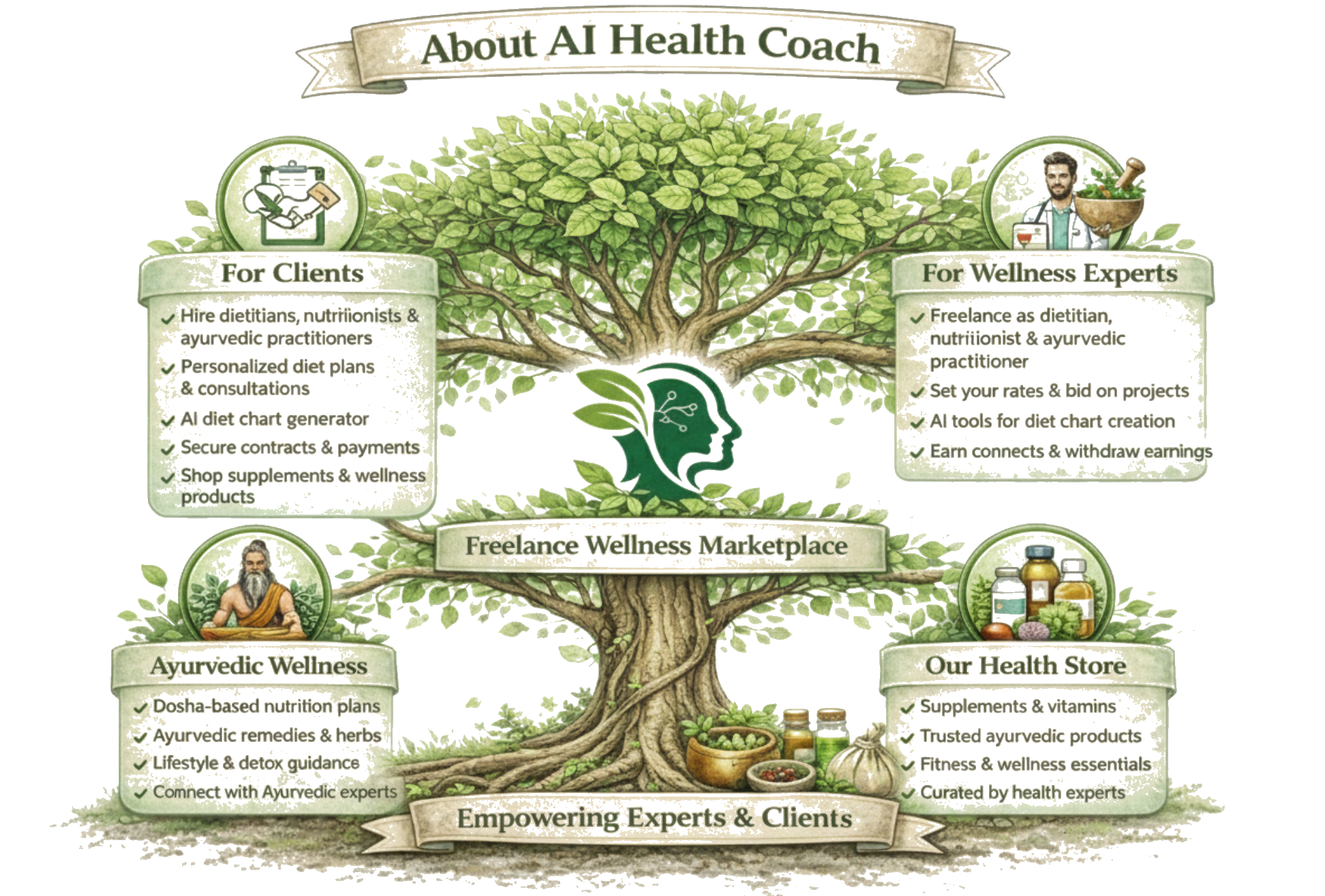 AI Health Coach — Freelance wellness marketplace overview