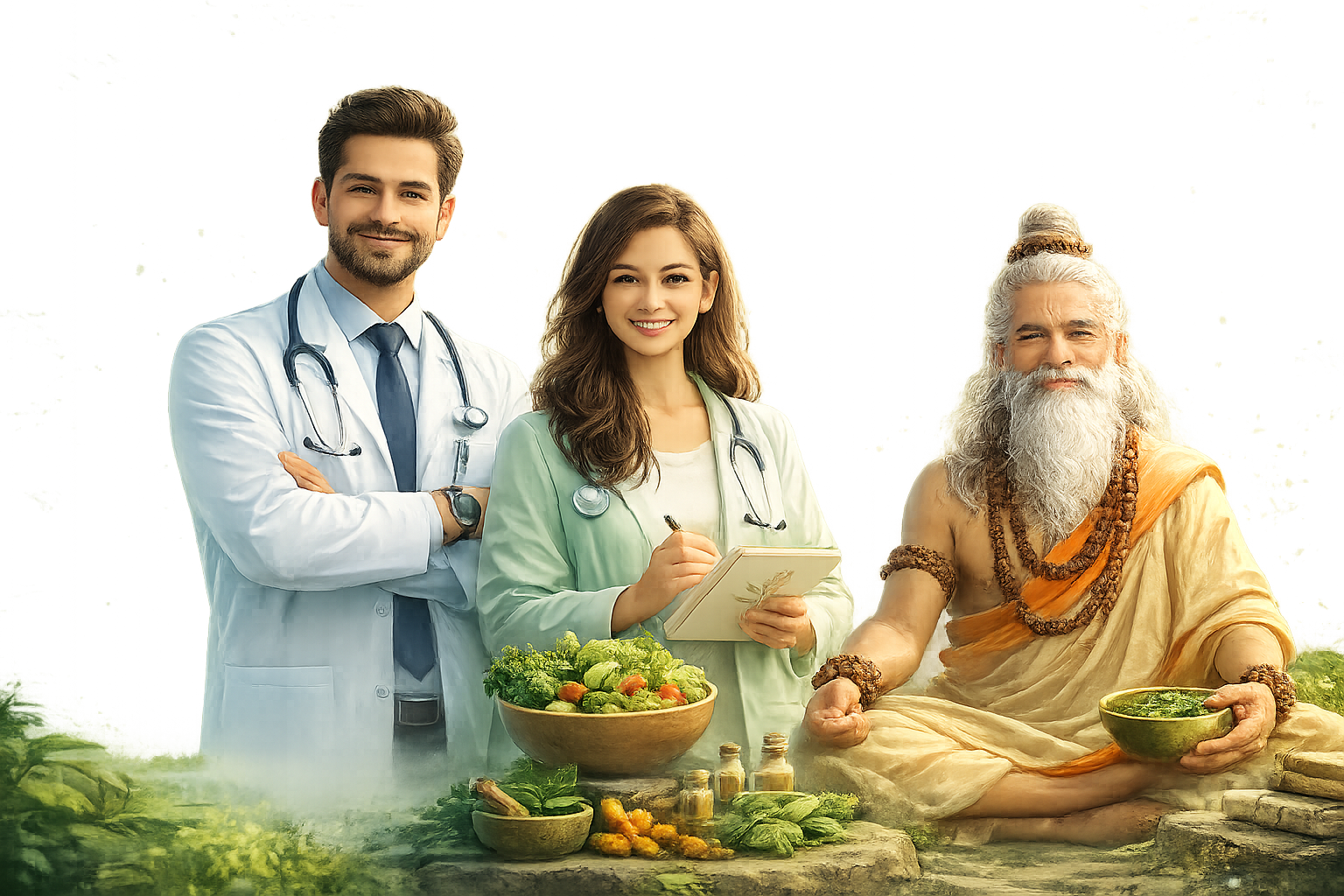 Consultants, dietitians and ayurvedic practitioners working together